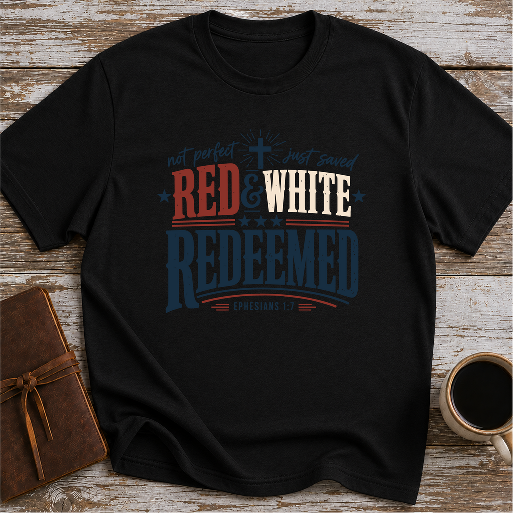 Red and White Redeemed T-Shirt