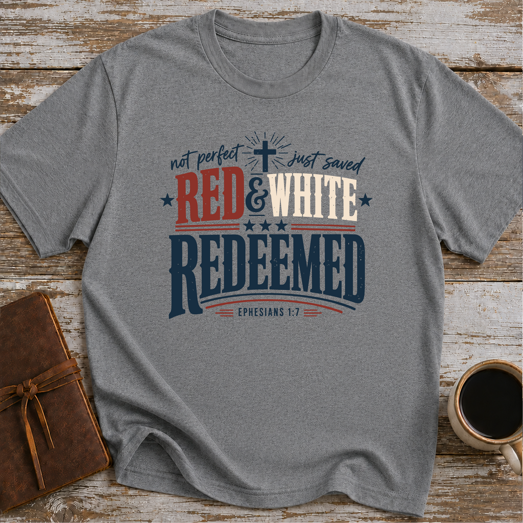 Red and White Redeemed T-Shirt