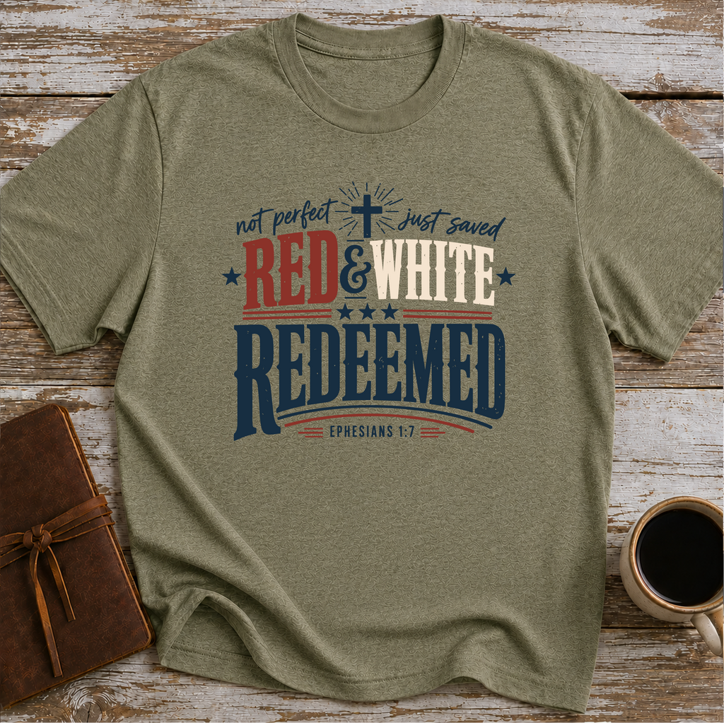 Red and White Redeemed T-Shirt