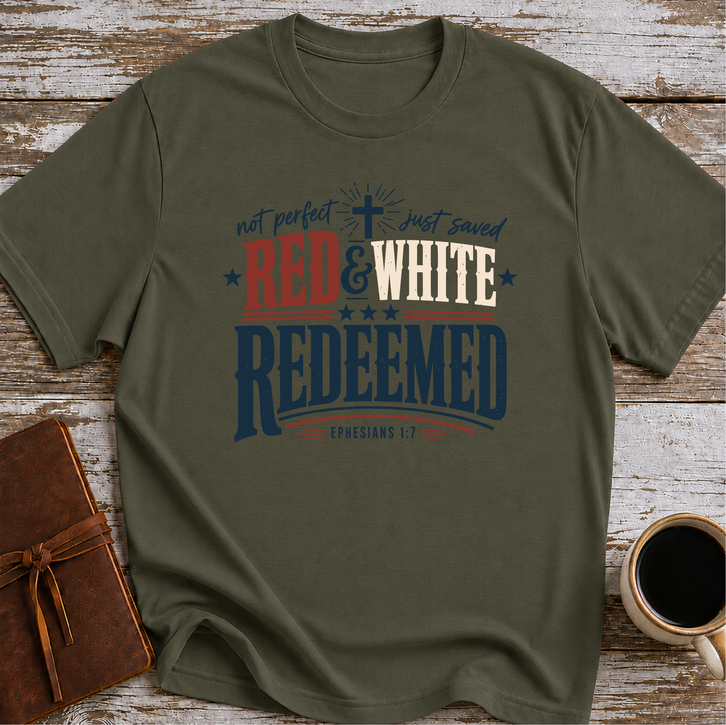 Red and White Redeemed T-Shirt