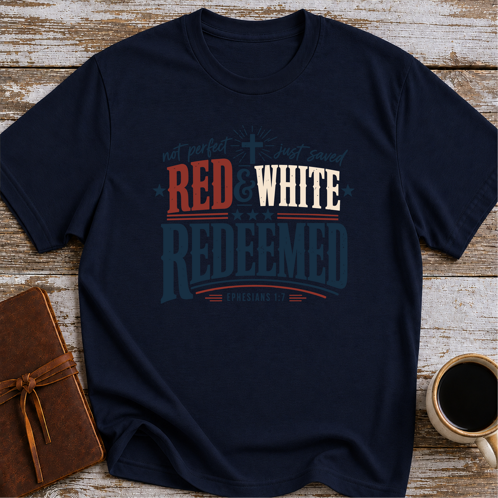 Red and White Redeemed T-Shirt