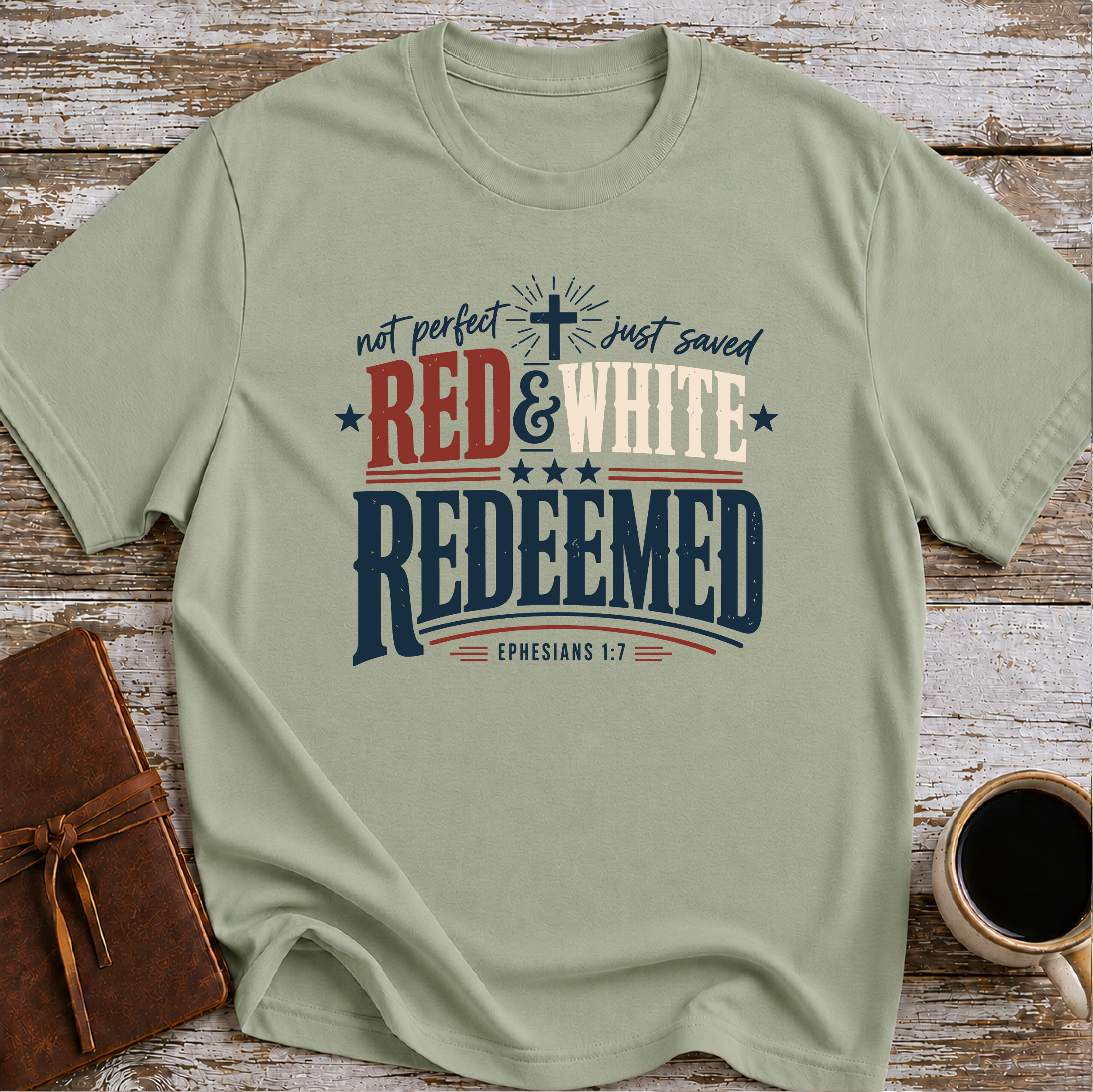 Red and White Redeemed T-Shirt