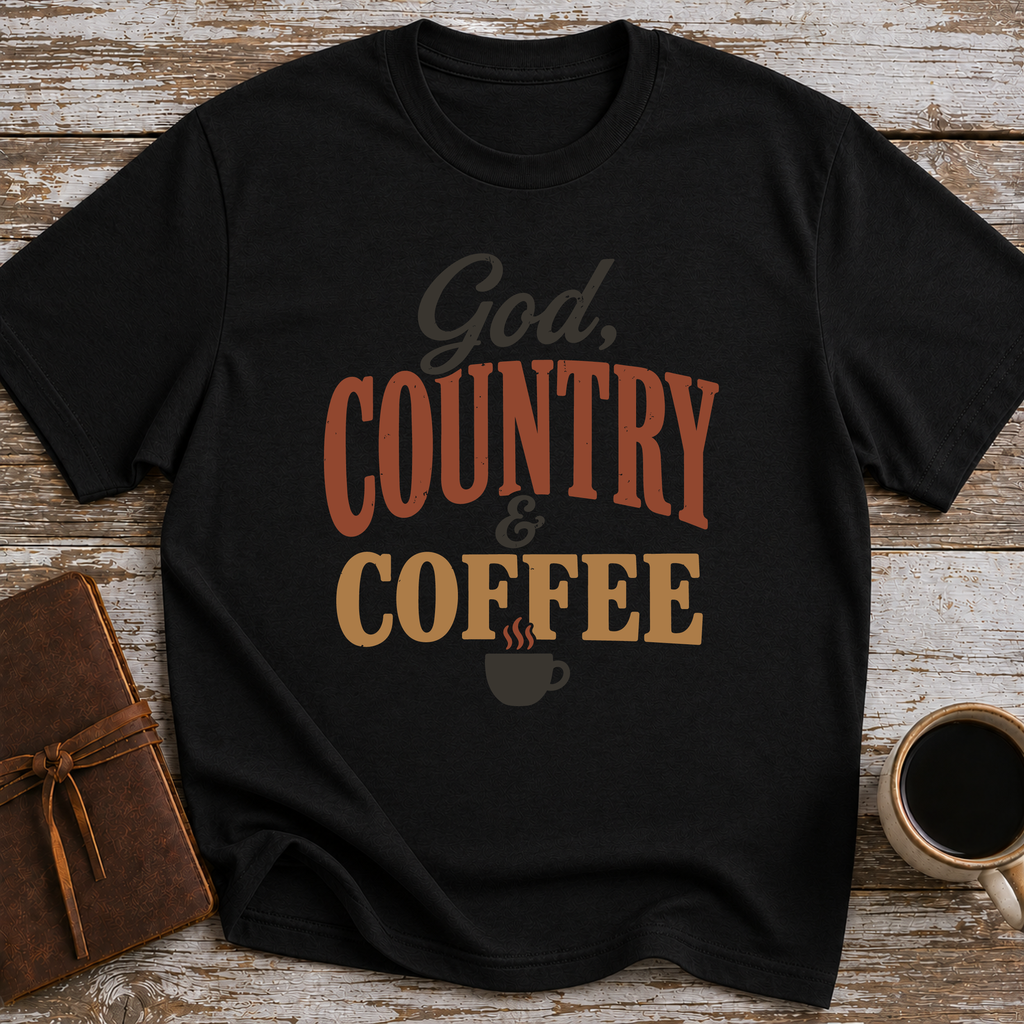 God, Country & Coffee - T-Shirt