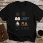 Sip Study Pray Repeat - T-Shirt