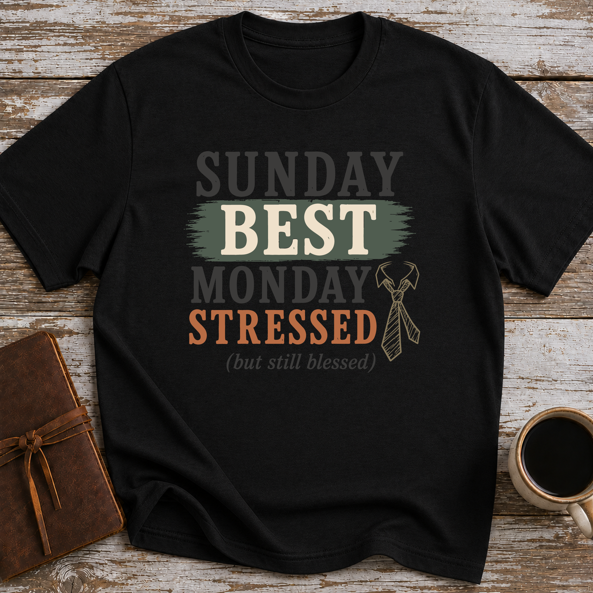 Sunday Best. Monday Stressed (but Still Blessed) - T-Shirt