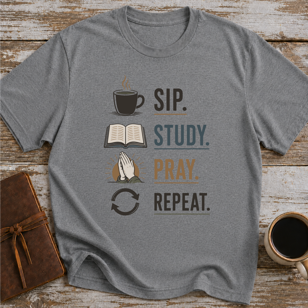 Sip Study Pray Repeat - T-Shirt