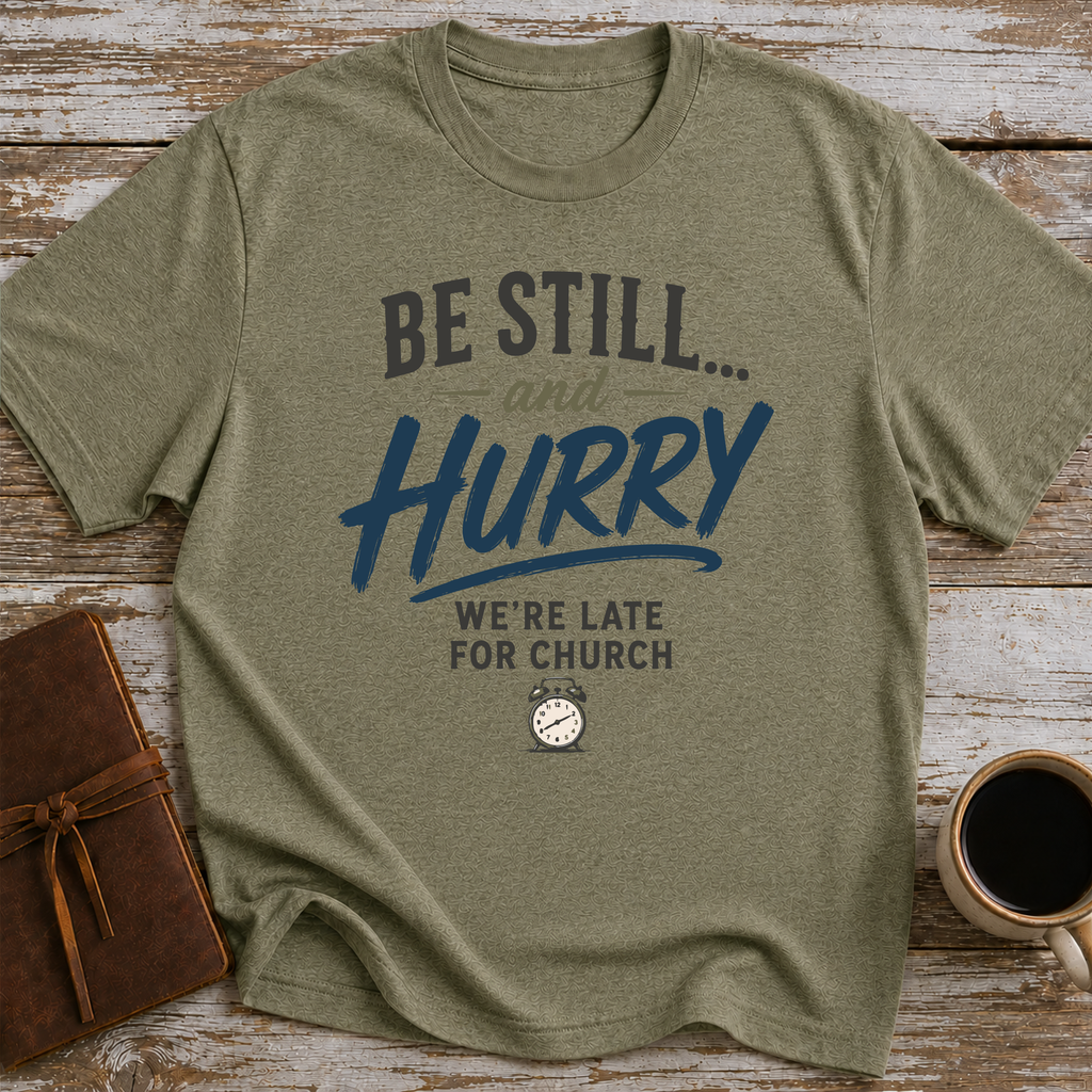 Be Still... And Hurry. We're Late For Church - T-Shirt