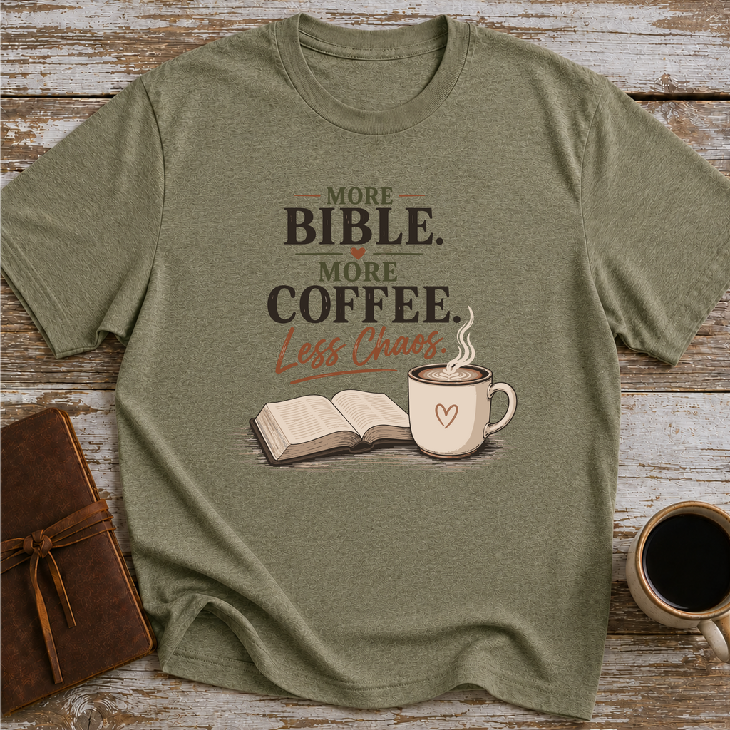 More Bible, More Coffee, Less Chaos - T-Shirt