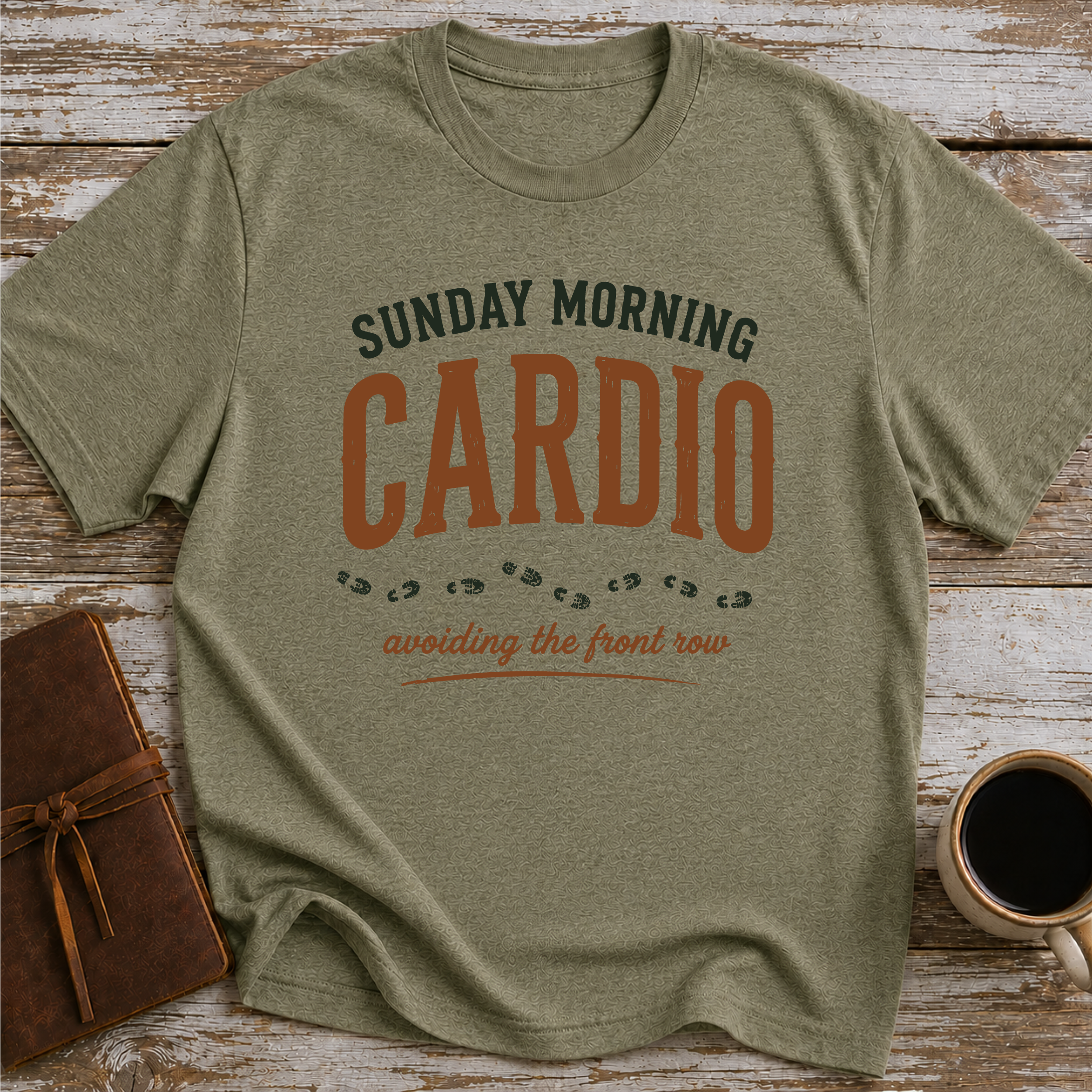 Sunday Morning Cardio, Avoiding The Front Row - T-Shirt