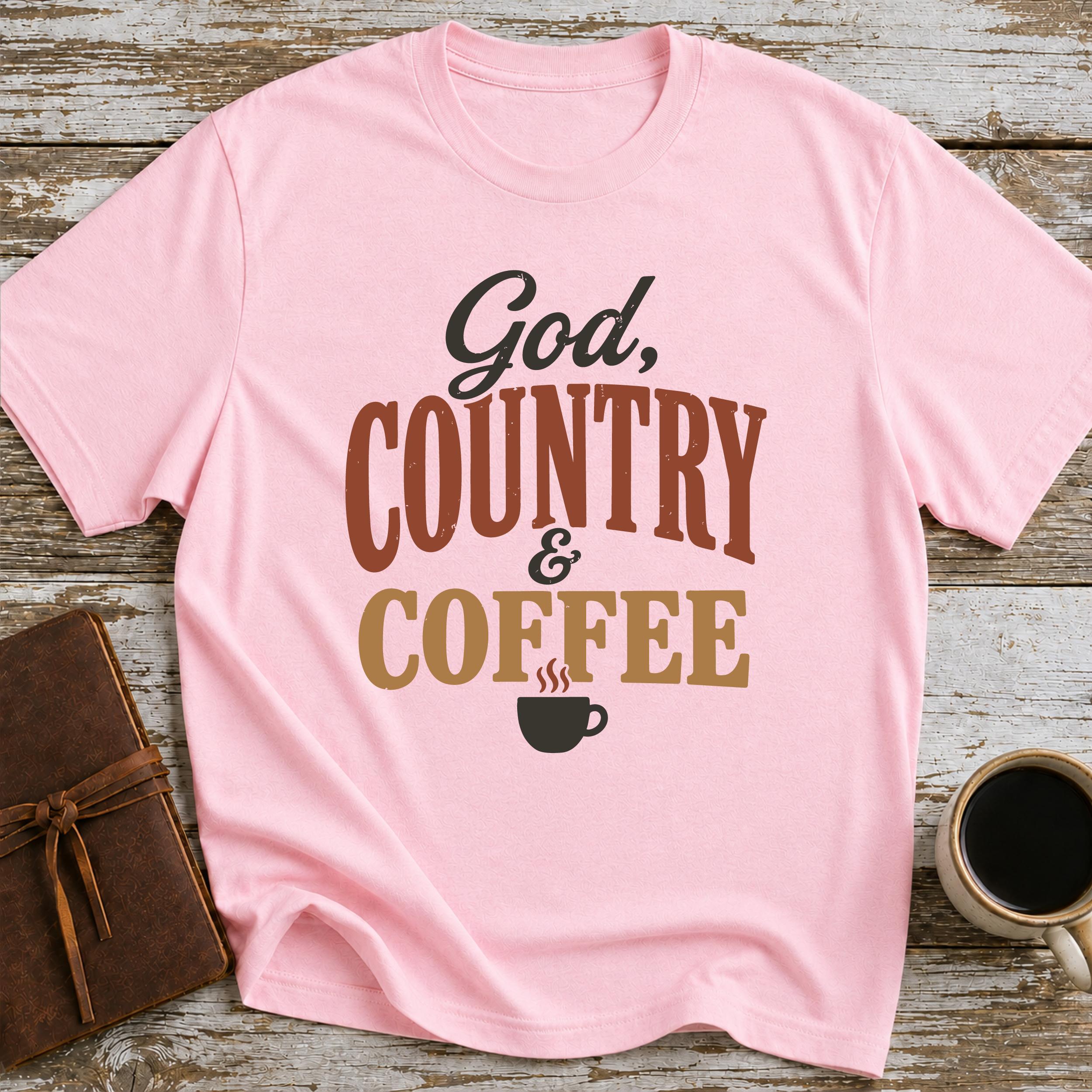 God, Country & Coffee - T-Shirt