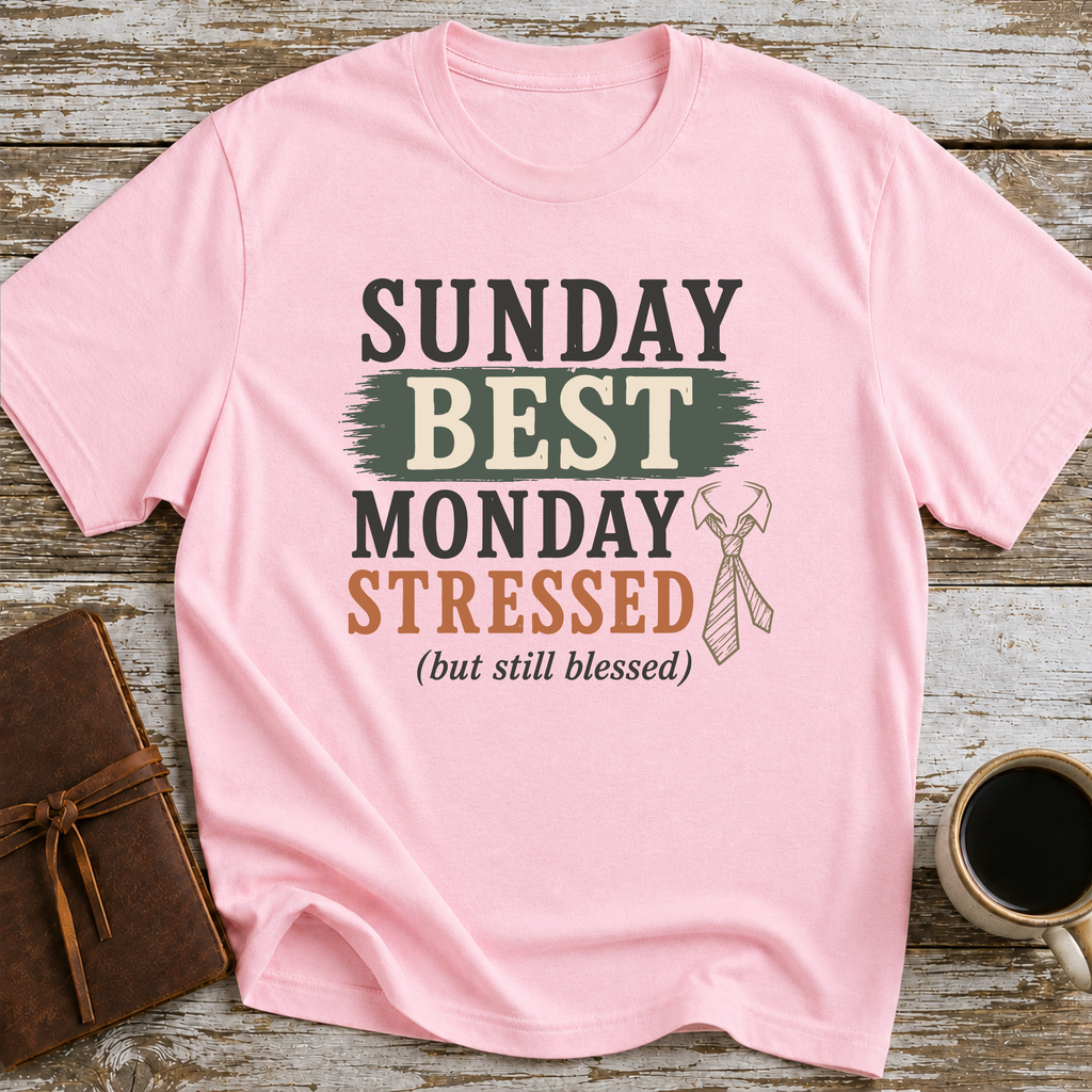 Sunday Best. Monday Stressed (but Still Blessed) - T-Shirt