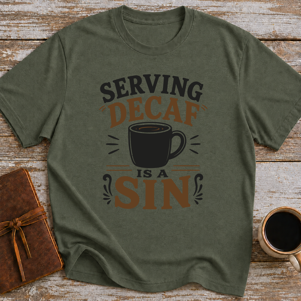 Serving Decaf Is A Sin - T-Shirt