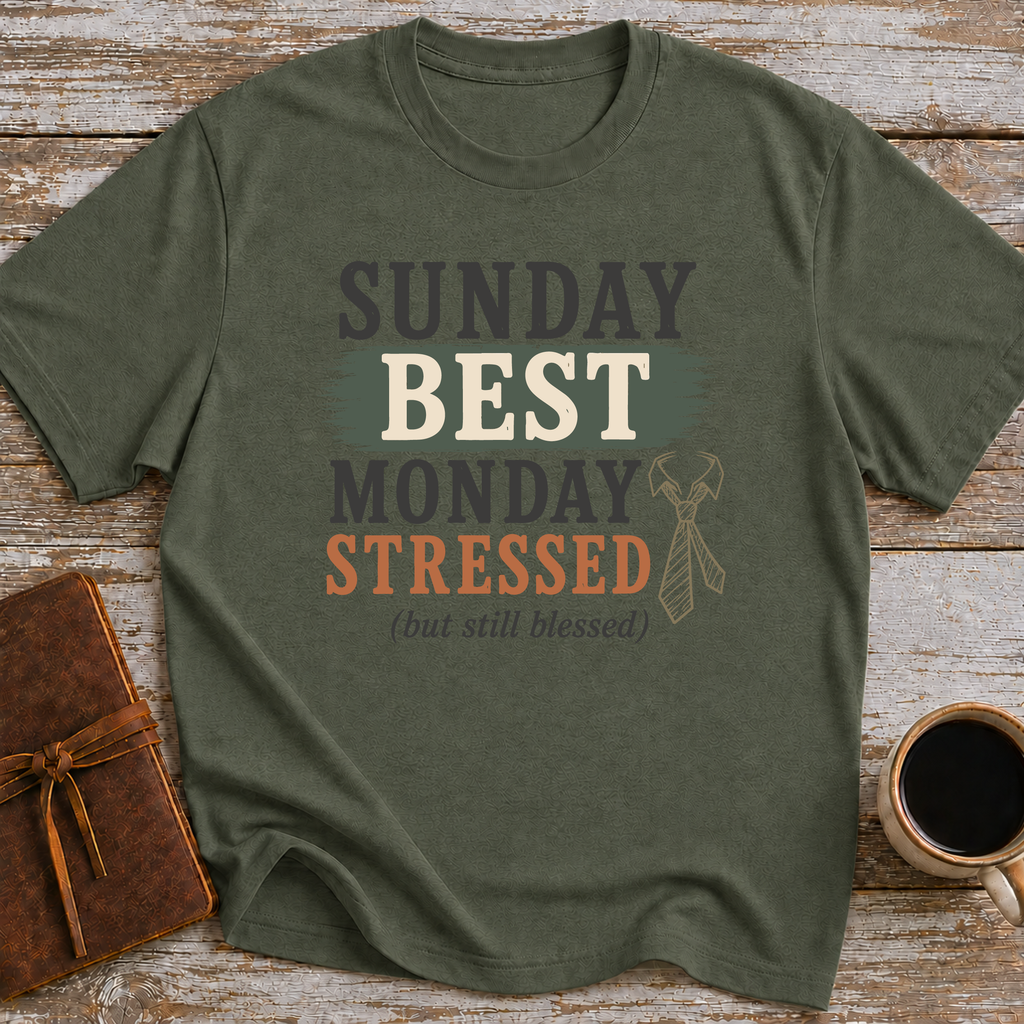 Sunday Best. Monday Stressed (but Still Blessed) - T-Shirt