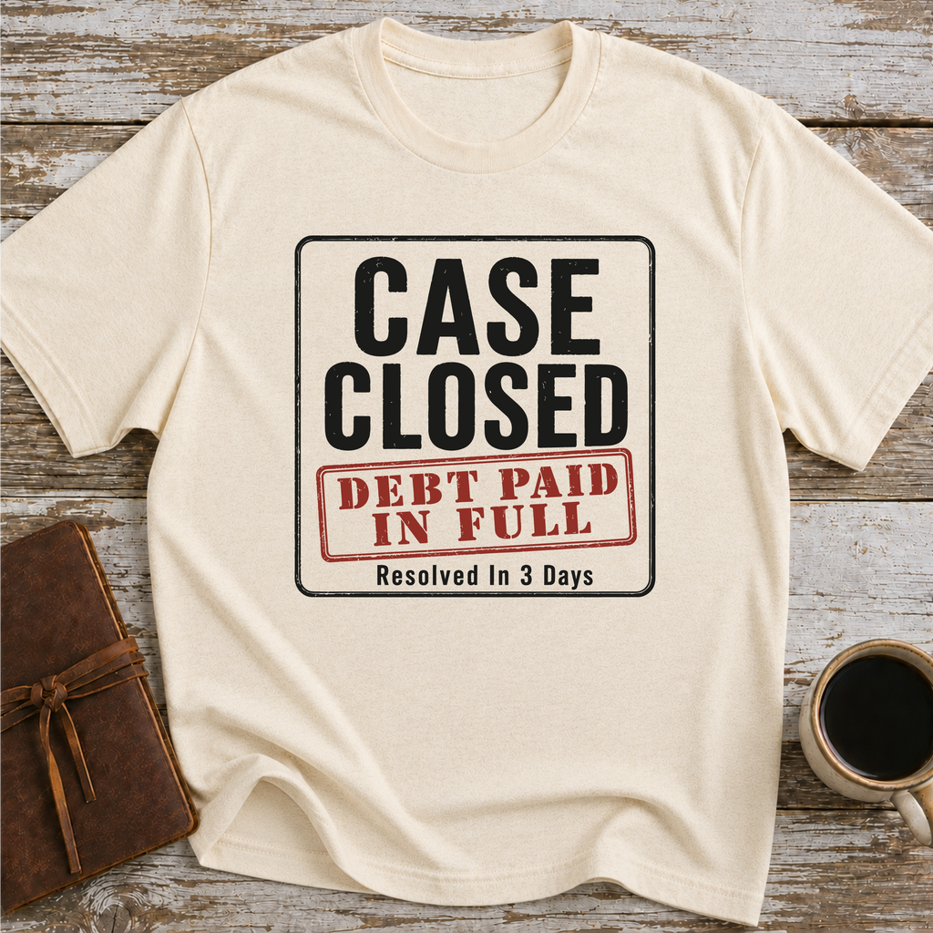 Case Closed Debt Paid In Full Resolved In 3 Days - T-Shirt