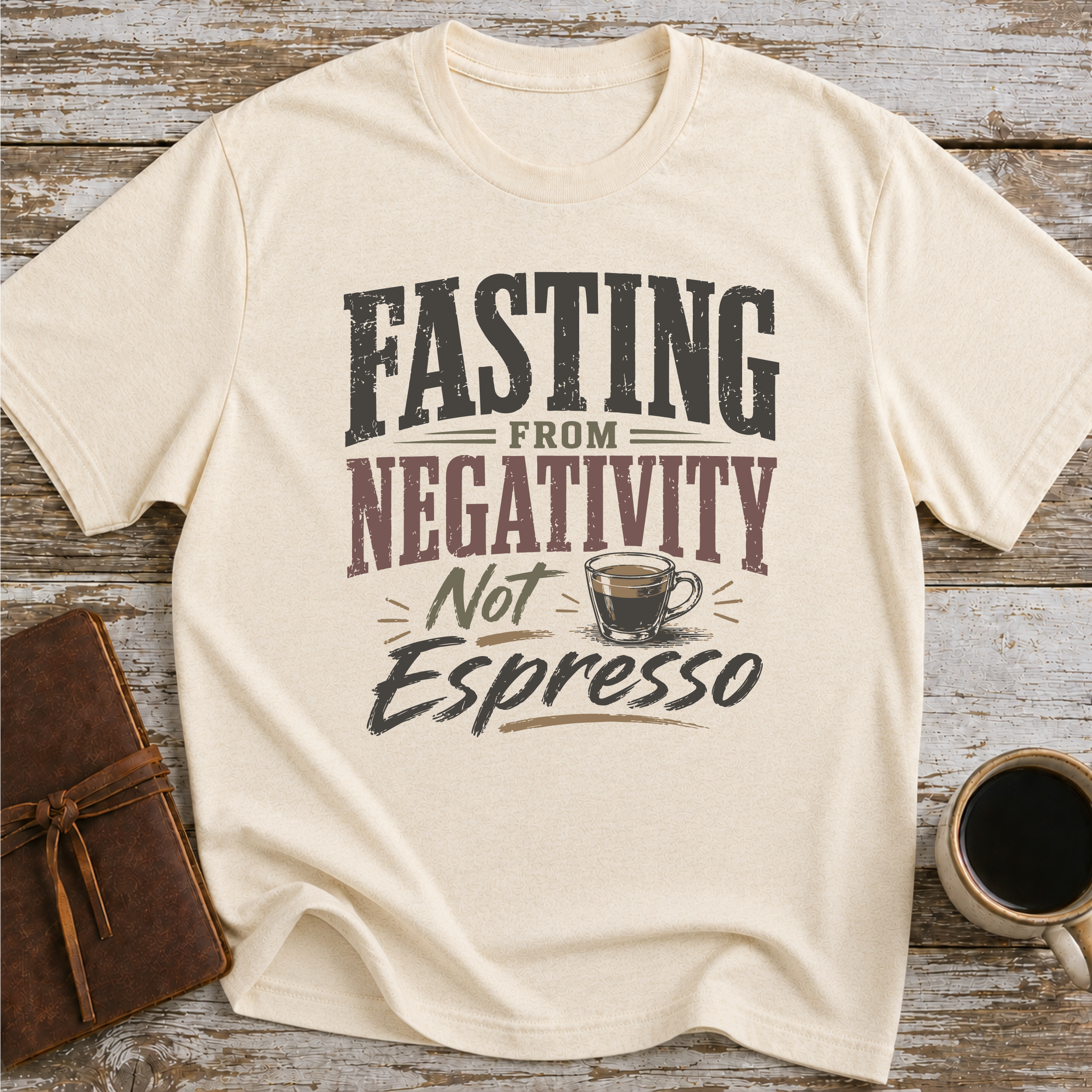 Fasting From Negativity Not Espresso - T-Shirt