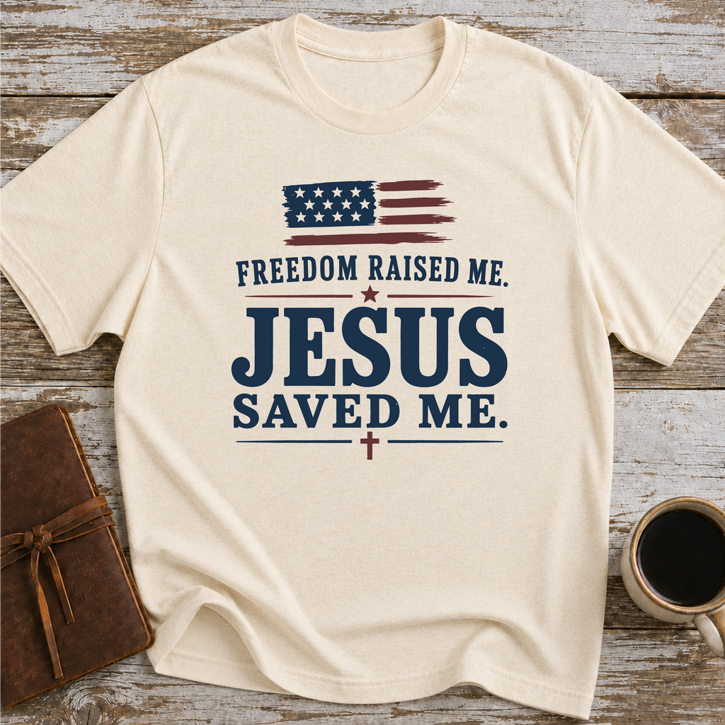 Freedom Raised Me, Jesus Saved Me - T-Shirt