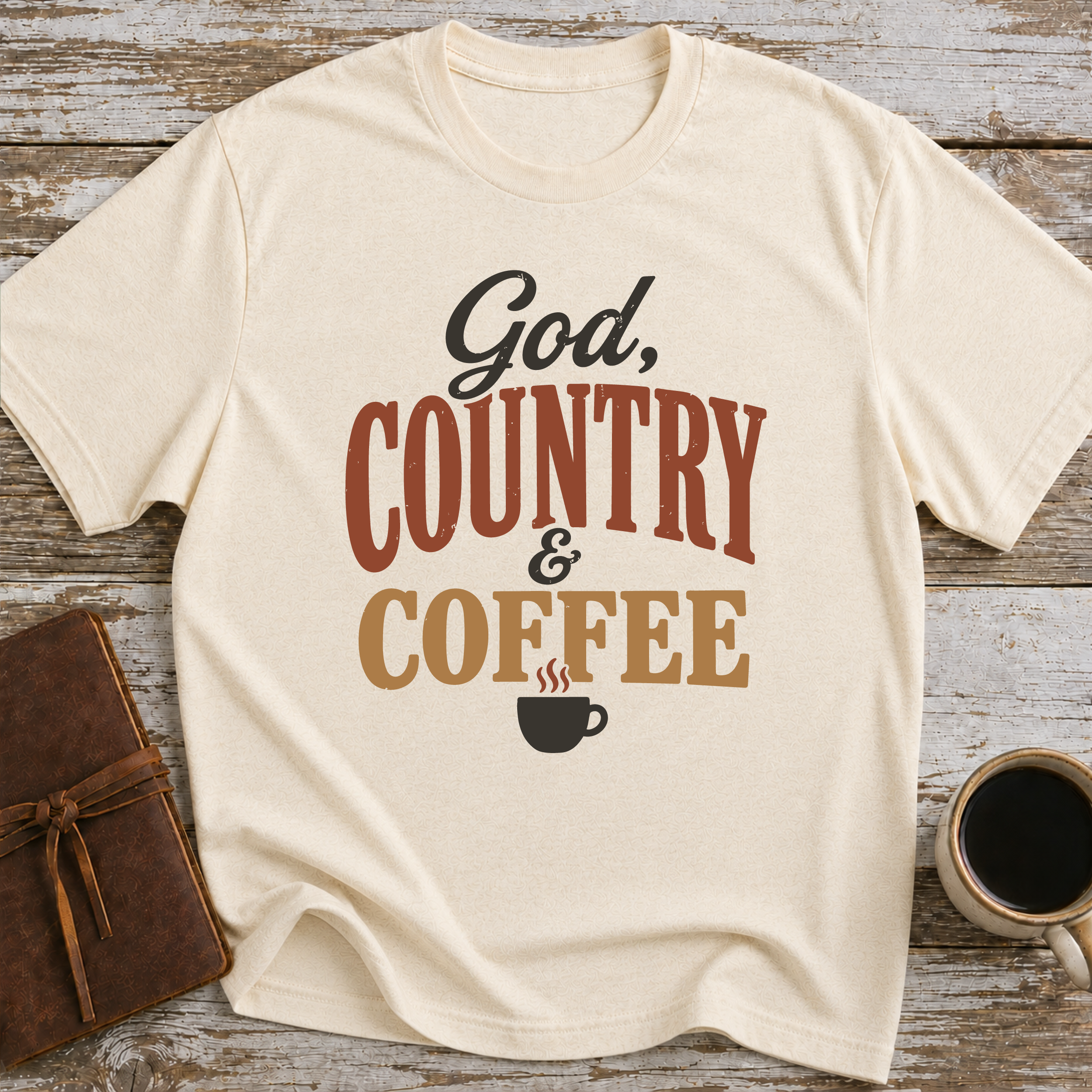 God, Country & Coffee - T-Shirt