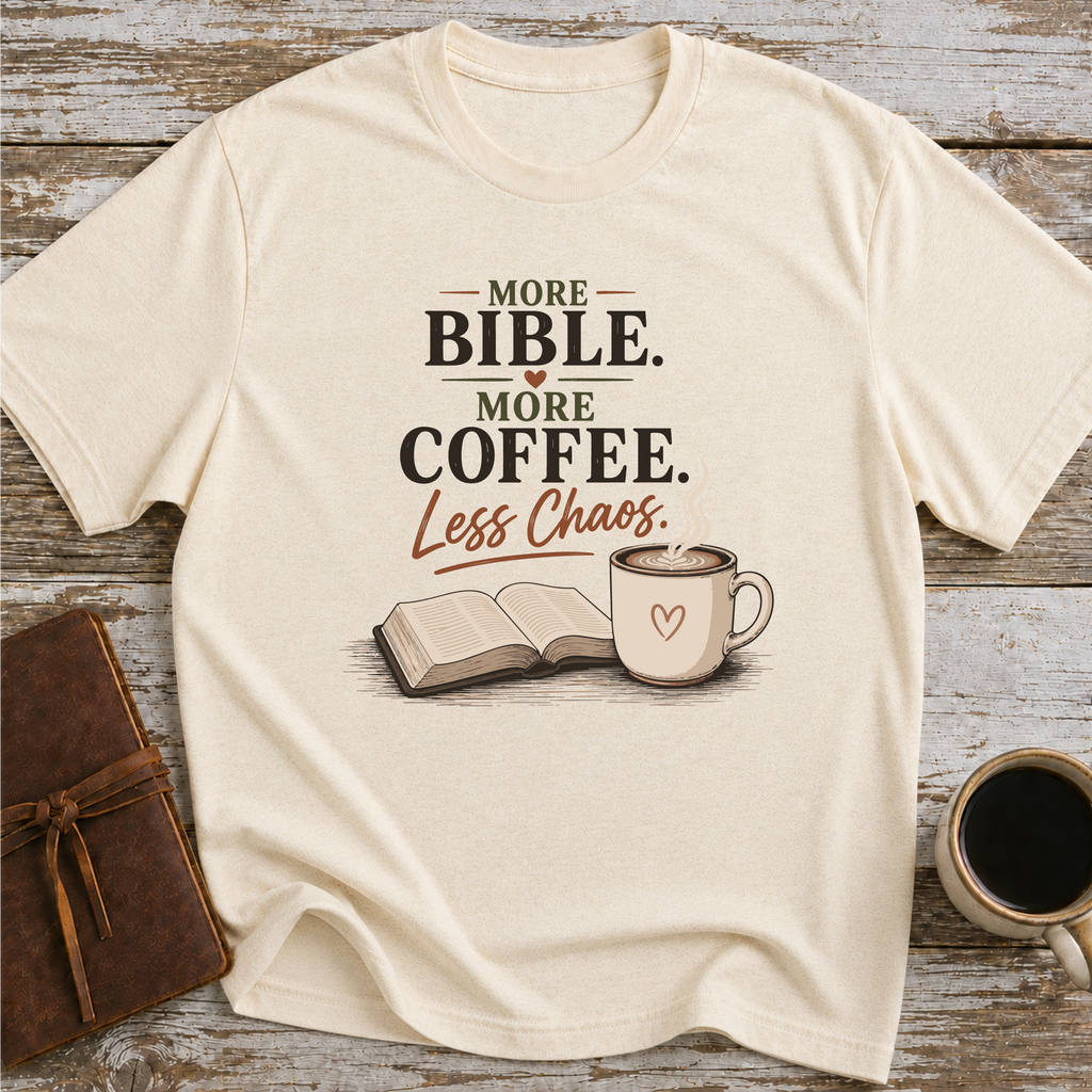 More Bible, More Coffee, Less Chaos - T-Shirt
