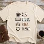 Sip Study Pray Repeat - T-Shirt