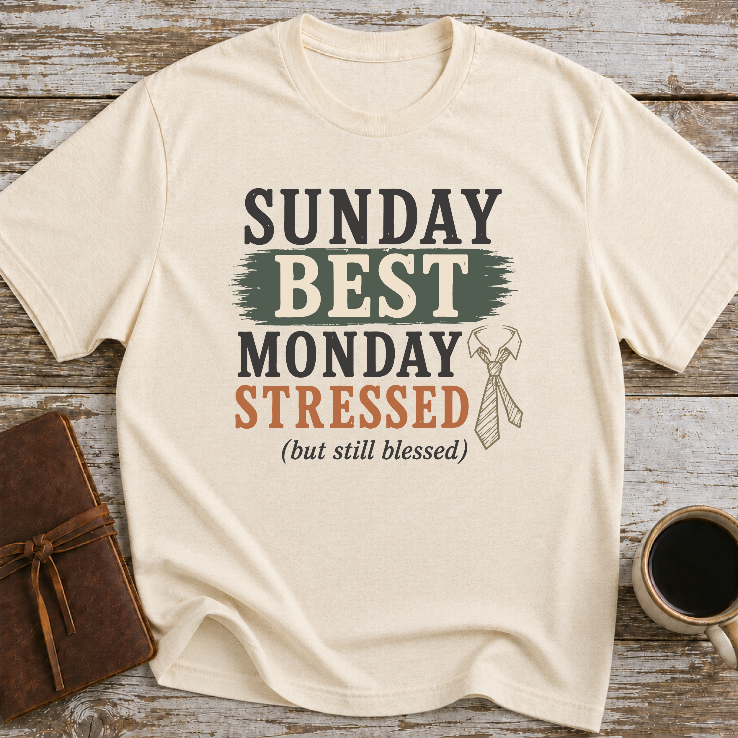 Sunday Best. Monday Stressed (but Still Blessed) - T-Shirt