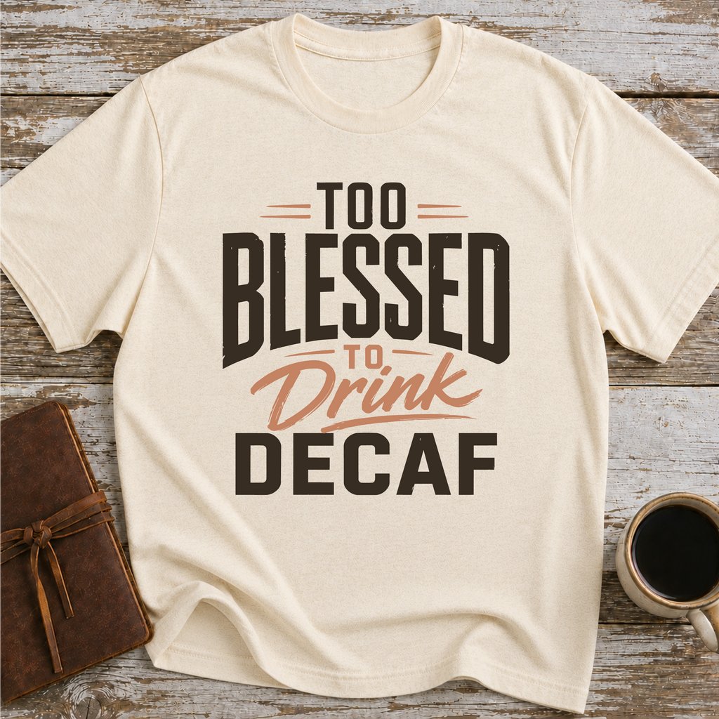 Too Blessed To Drink Decaf - T-Shirt