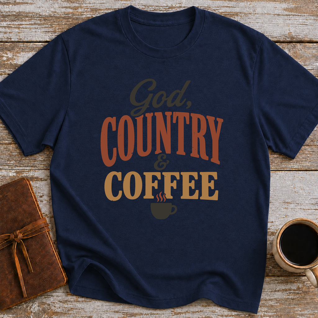 God, Country & Coffee - T-Shirt