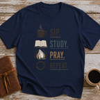 Sip Study Pray Repeat - T-Shirt
