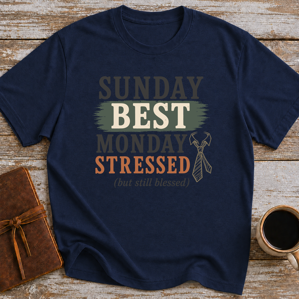 Sunday Best. Monday Stressed (but Still Blessed) - T-Shirt