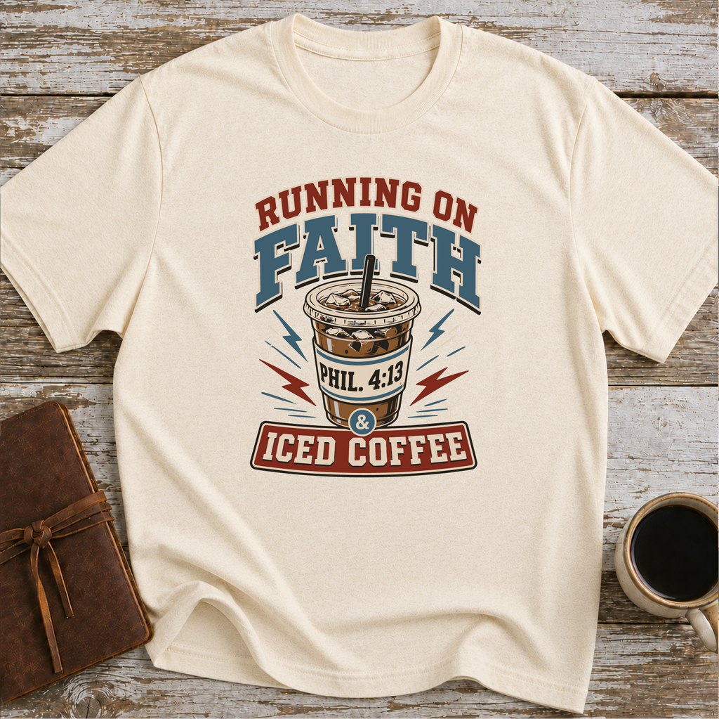 Running on Faith and Iced Coffee T-Shirt