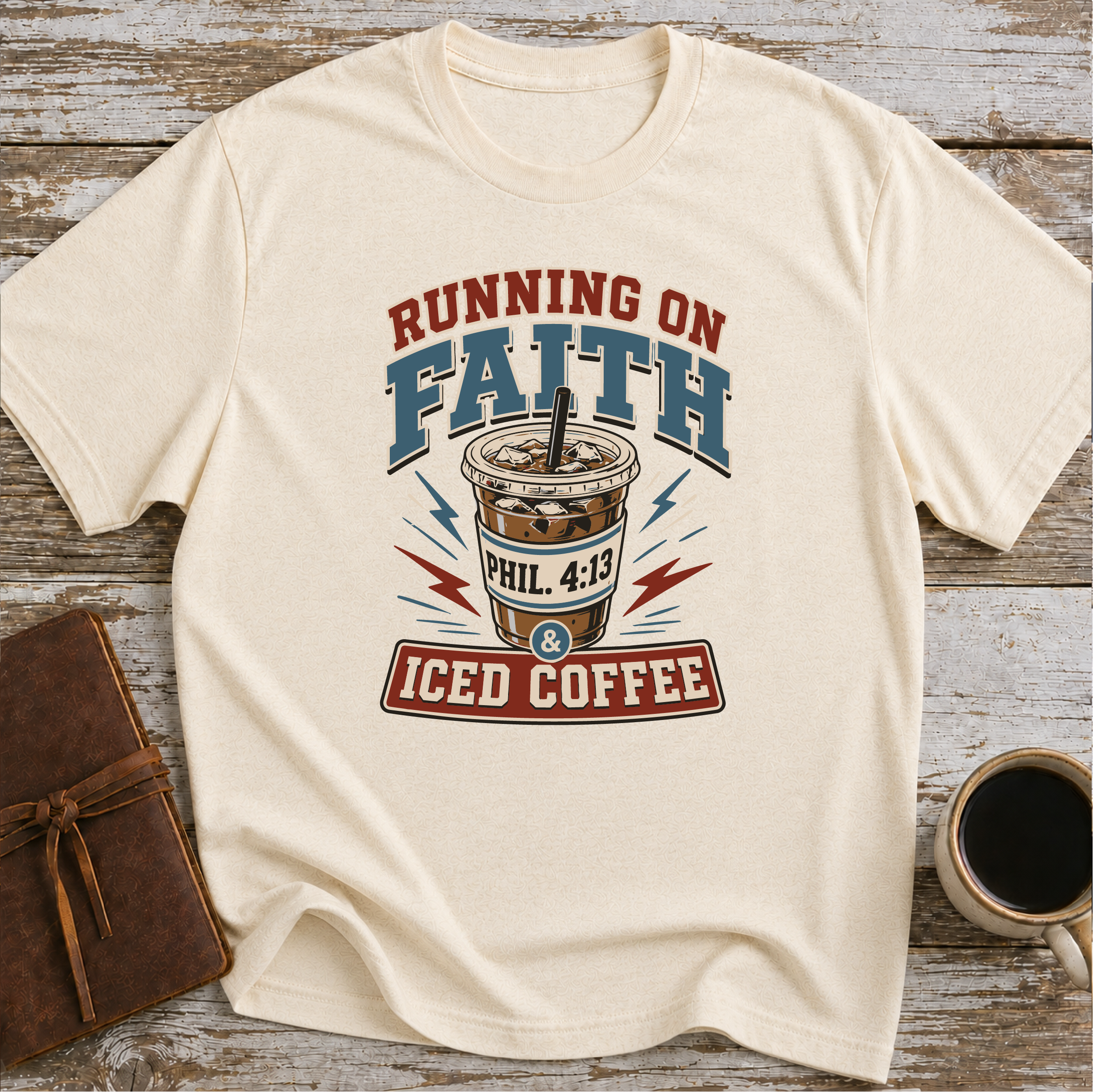 Running on Faith and Iced Coffee T-Shirt