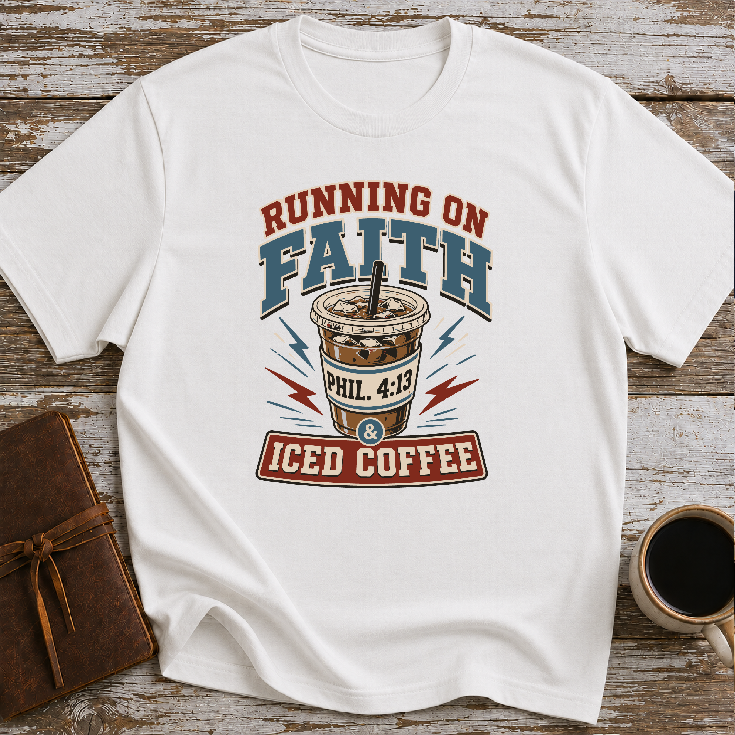 Running on Faith and Iced Coffee T-Shirt