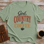 God, Country & Coffee - T-Shirt