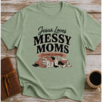 Jesus Loves Messy Moms, Covered In Laundry - T-Shirt