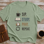 Sip Study Pray Repeat - T-Shirt