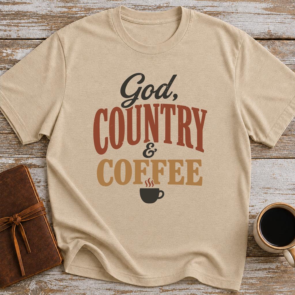 God, Country & Coffee - T-Shirt