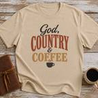 God, Country & Coffee - T-Shirt