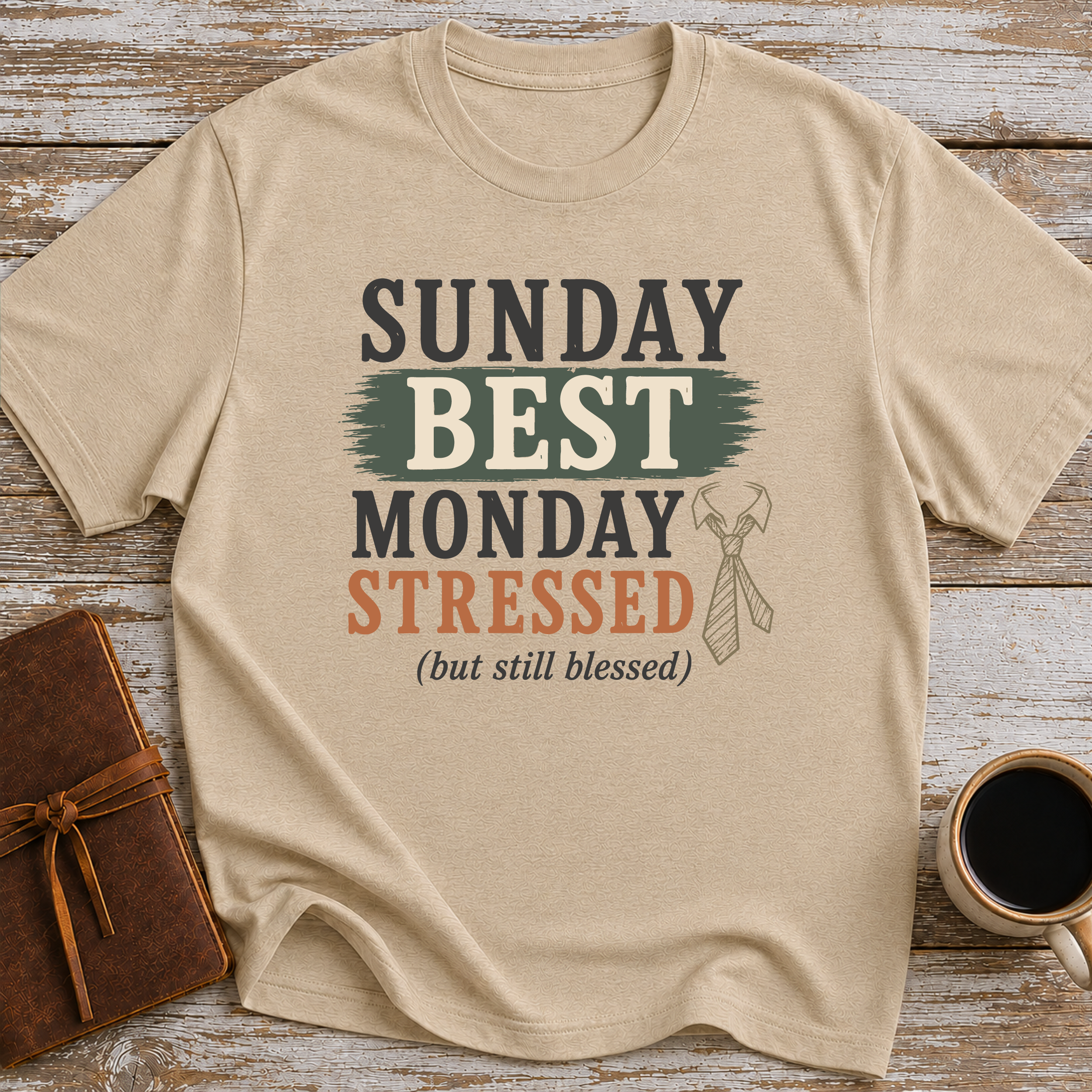 Sunday Best. Monday Stressed (but Still Blessed) - T-Shirt