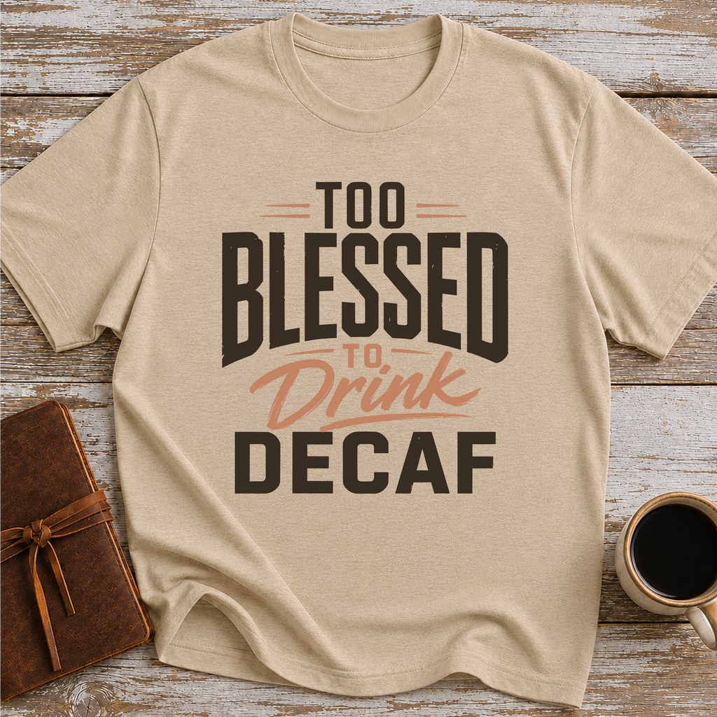 Too Blessed To Drink Decaf - T-Shirt