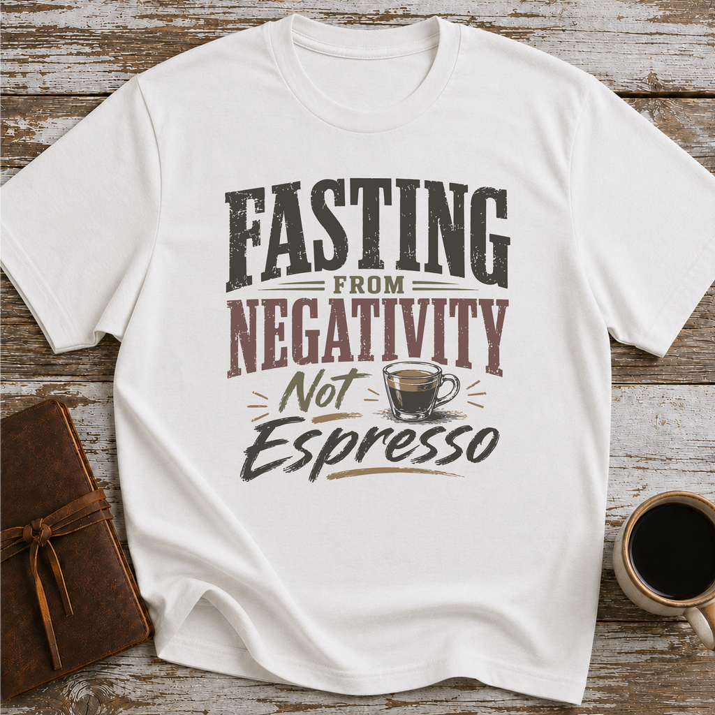 Fasting From Negativity Not Espresso - T-Shirt