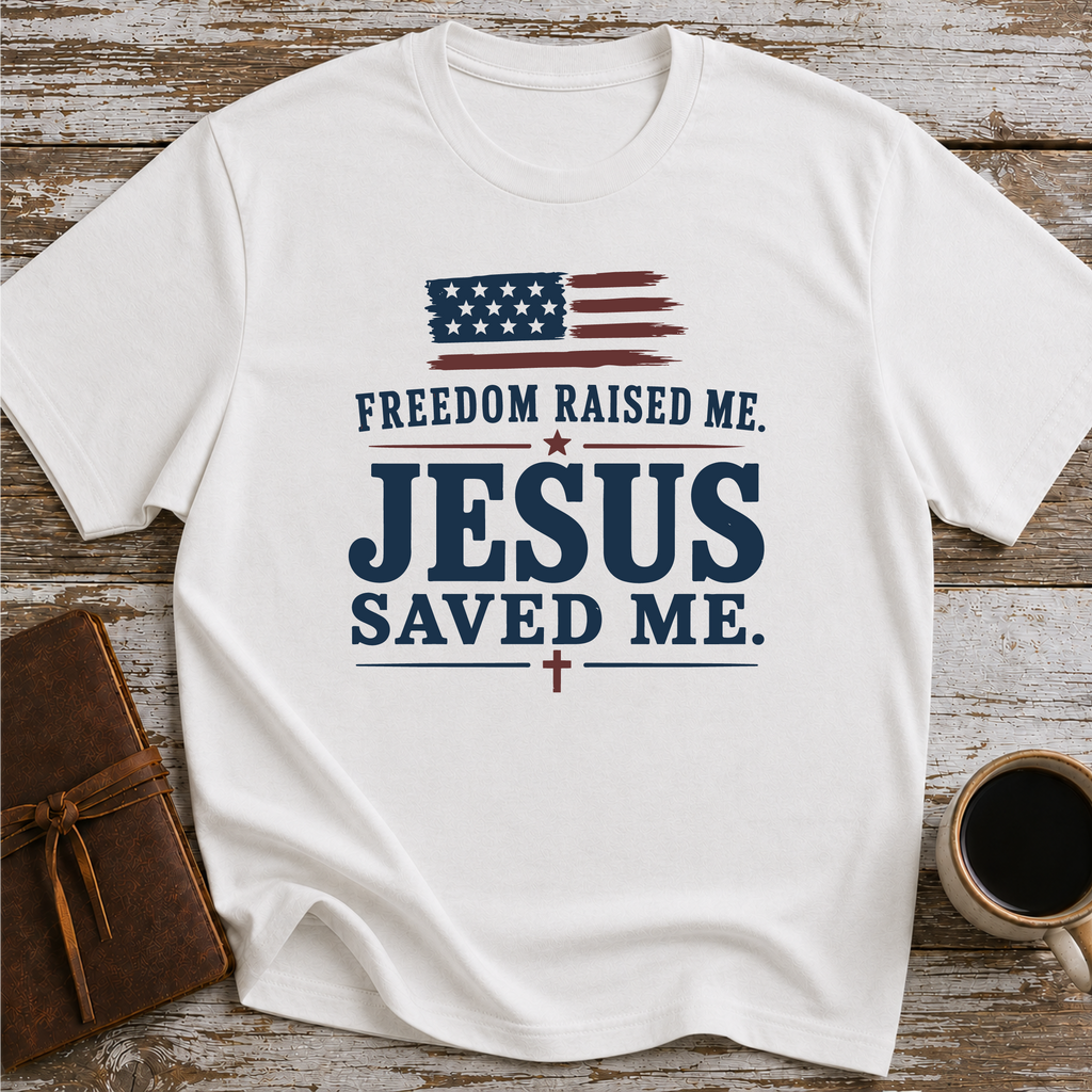 Freedom Raised Me, Jesus Saved Me - T-Shirt