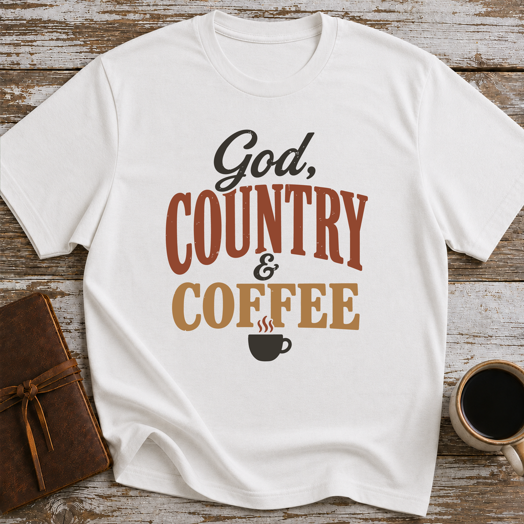 God, Country & Coffee - T-Shirt
