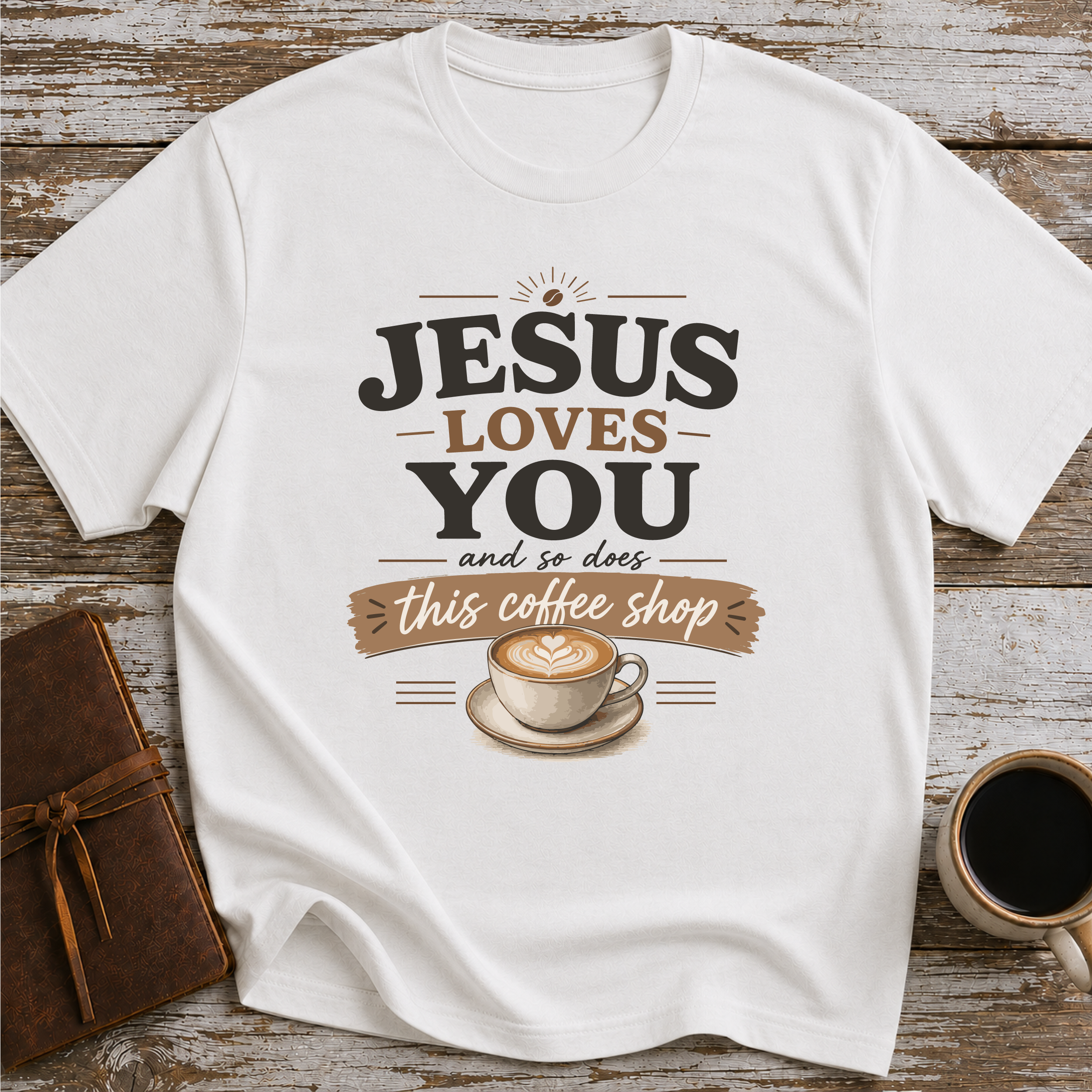 Jesus Loves You And So Does This Coffee Shop - T-Shirt
