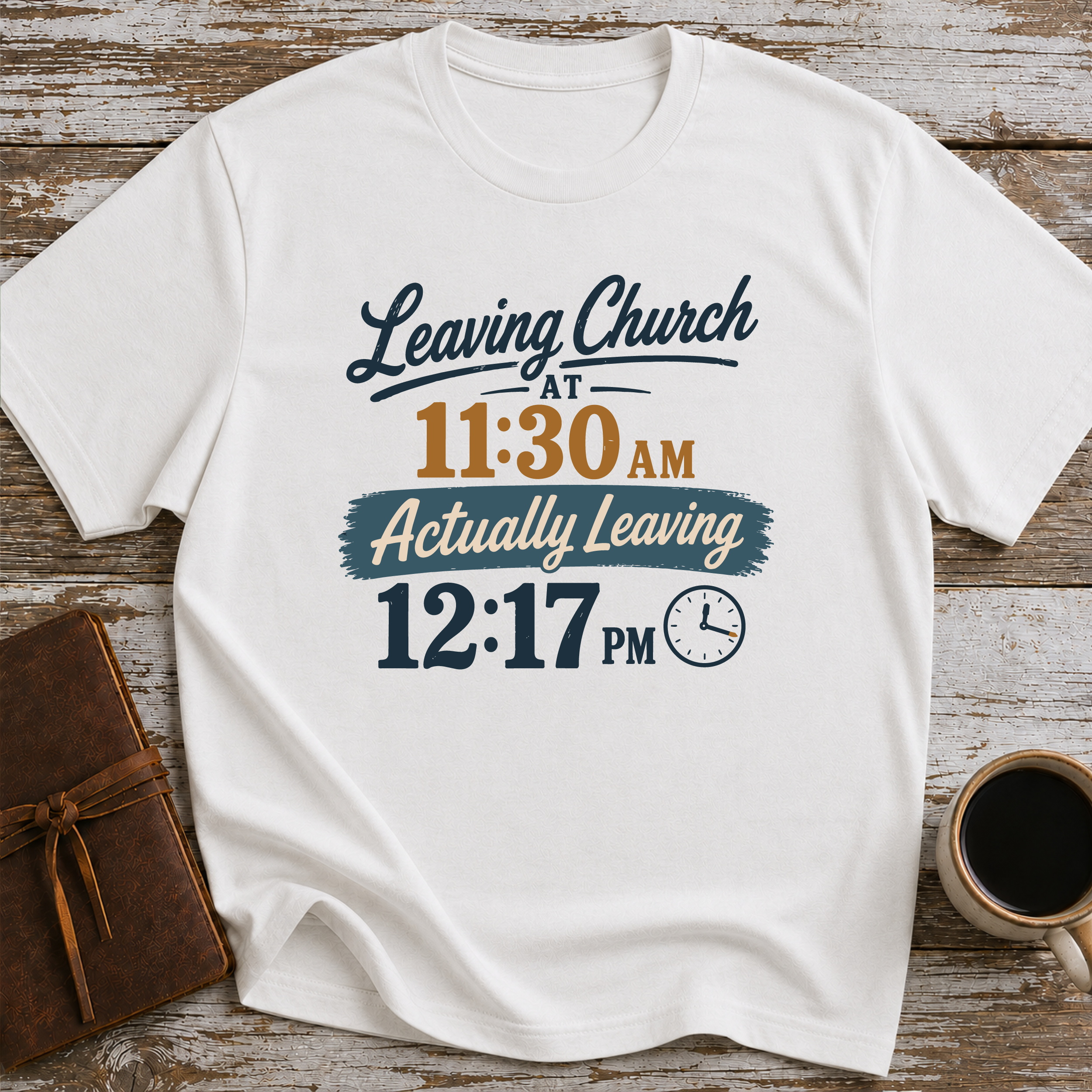 Leaving Church 11:30 AM Actually Leaving 12:17 PM - T-Shirt