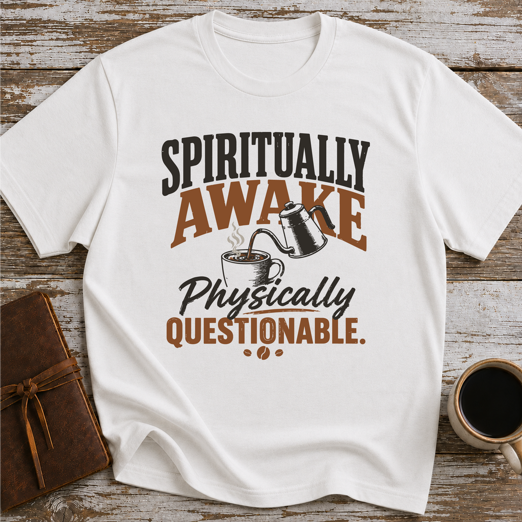 Spiritually Awake, Physically Questionable - T-Shirt