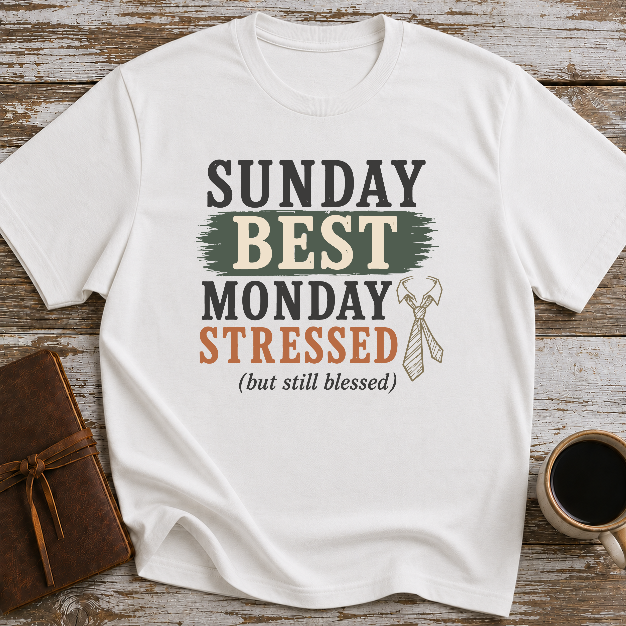 Sunday Best. Monday Stressed (but Still Blessed) - T-Shirt