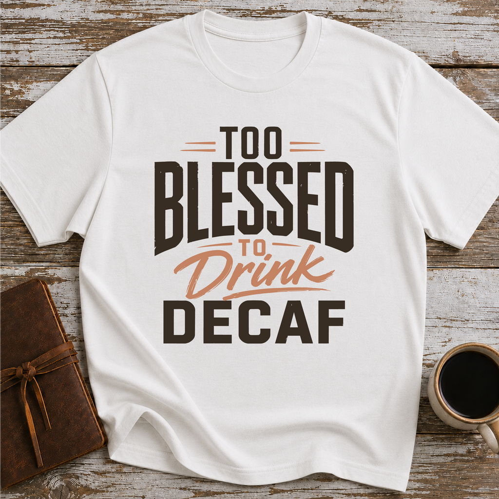 Too Blessed To Drink Decaf - T-Shirt